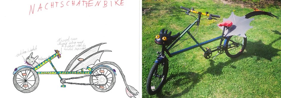 Crazy Bike Zeichnung von Hannah Stocker